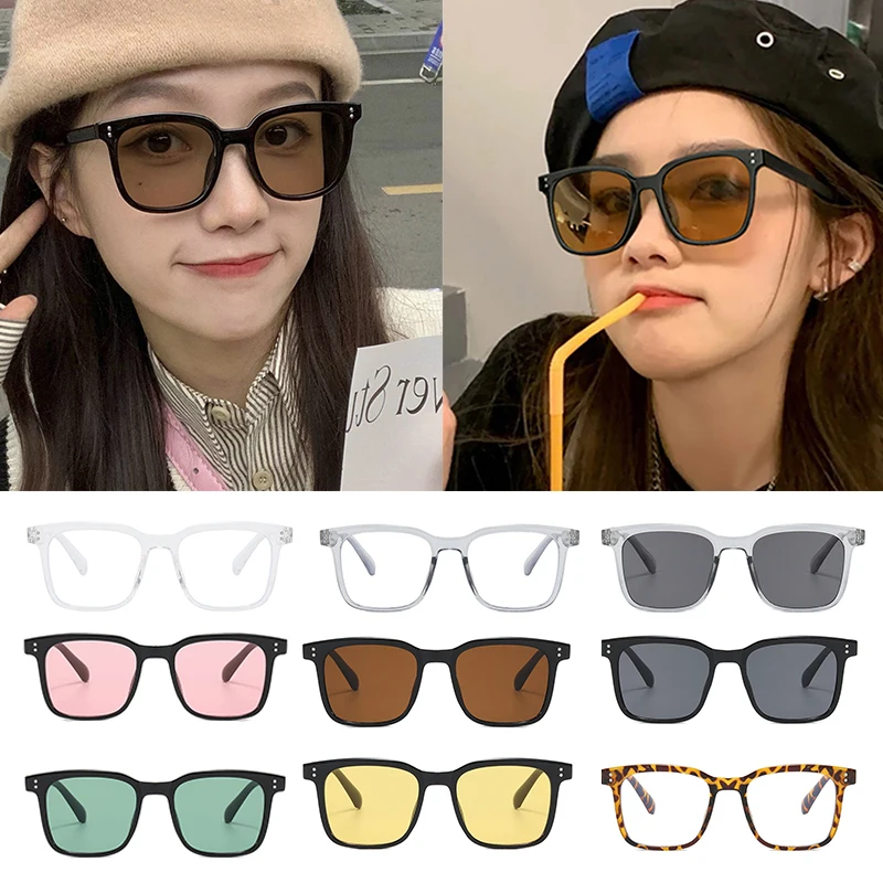 

1PC Unisex Fashion Oversized Square Sunglasses Retro Big Frame Flat Top Sun Glasses Luxury Shades UV400 Protection Eyeglasses