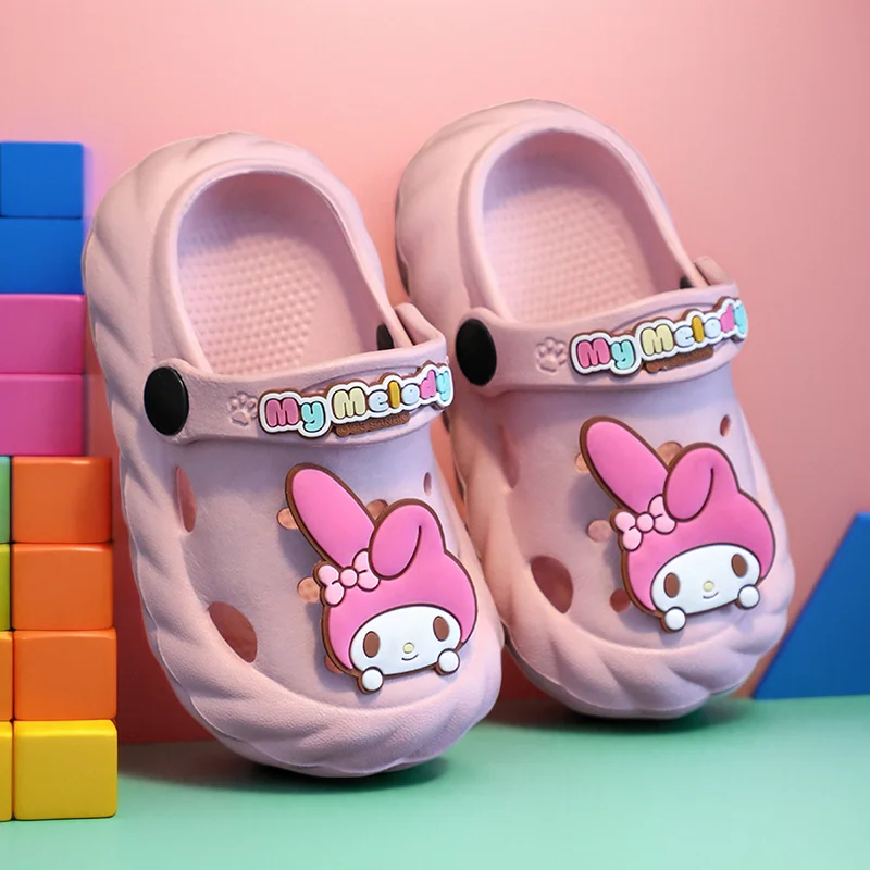 MyMelody Kuromi Cinnamoroll детские тапочки мягкие удобные нескользящие домашние летние на