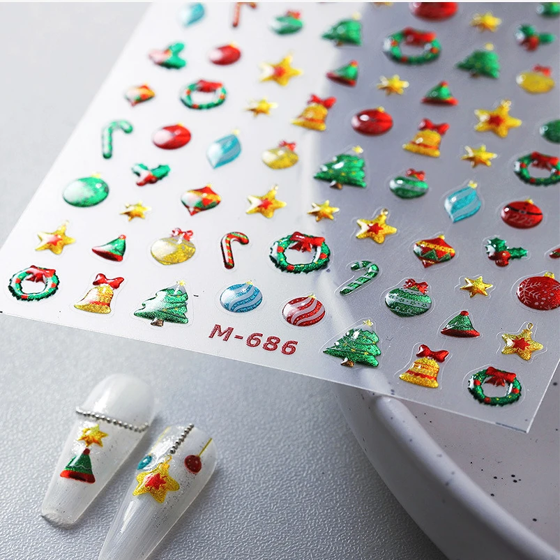 Зимние наклейки для ногтей PONYTREE