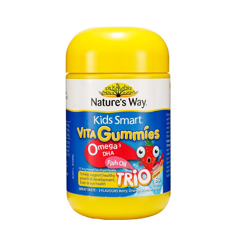 

Australia Nature Way Kids Smart Vita 60 Gummies Omega 3 Fish Oil Multivitamins Children Brain Growth Development DHA
