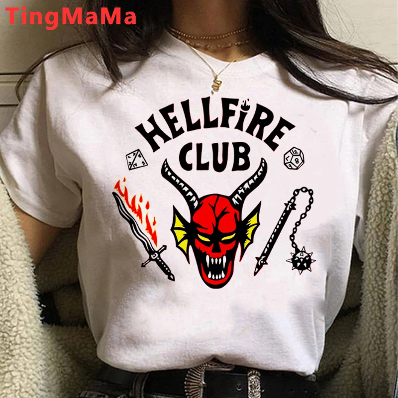 Футболка Hellfire Club 4 Женская в стиле Харадзюку рубашка хип-хоп топ унисекс лето 2022 |