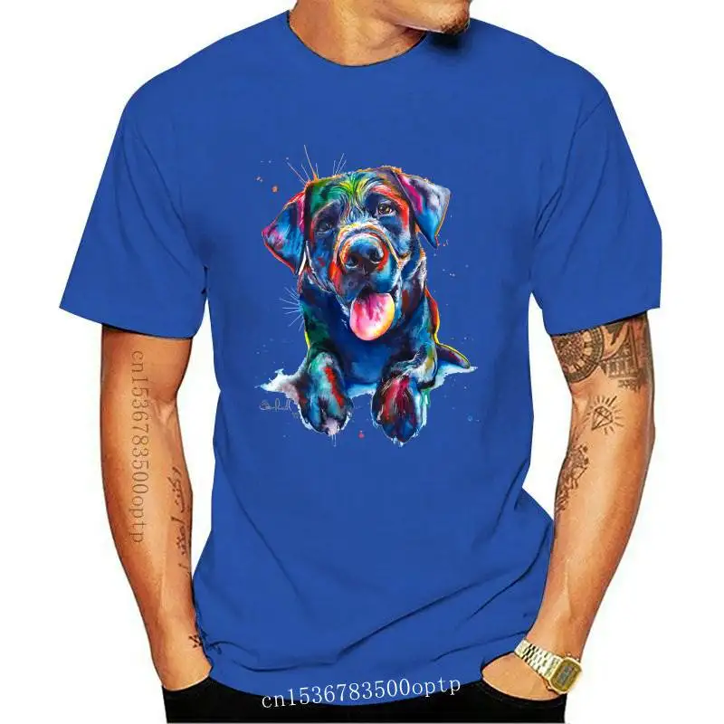 

FASHION New Summer Casual Women T-shirt Black Lab Dog Art T-Shirt Cute Labrador Retriever Lovers Design Tee Shirt White Short S