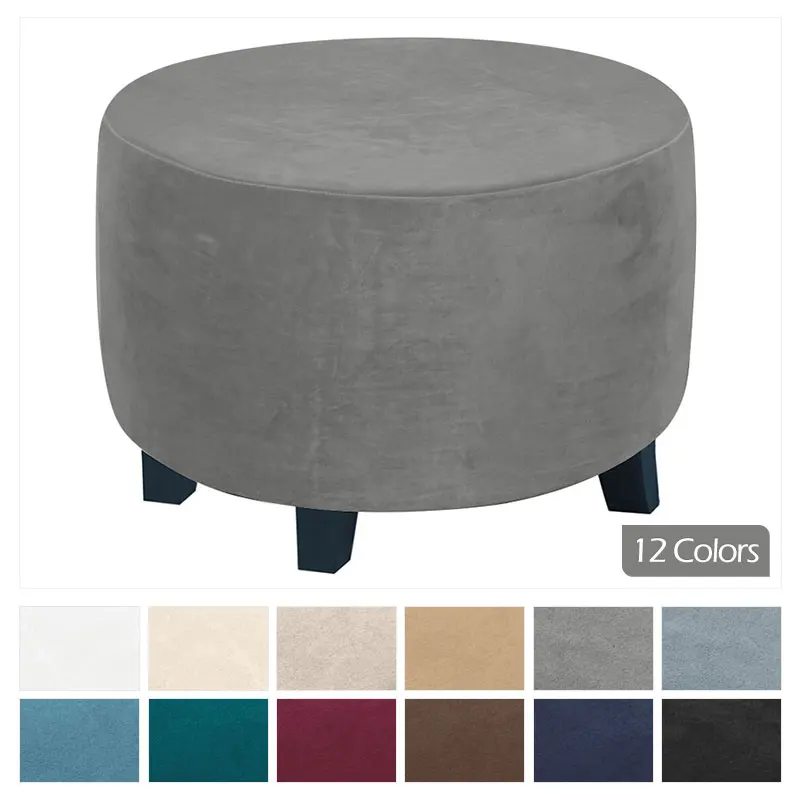 

Hotsell Soft Fabric Footstool CoversStretch Washable Removable Round Sofa Covers For Hotel Household Items Use Living Bed Room