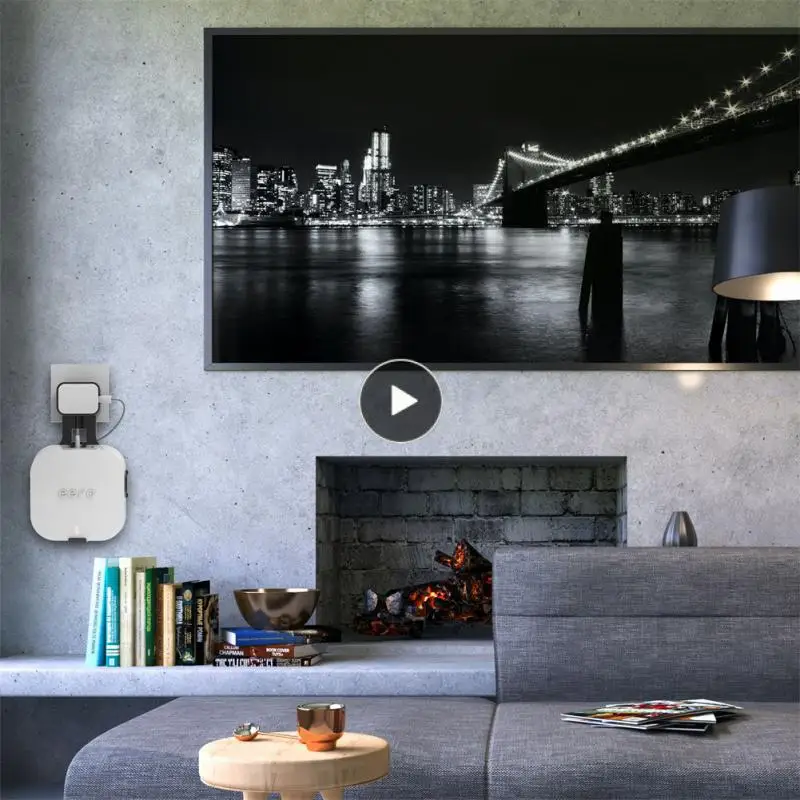 

Black Safe Bracket Organizer For Eero 6 Space-saving Wall Hanging Wifi Router Shelf Wall-mounted Cord Management Abs Simple