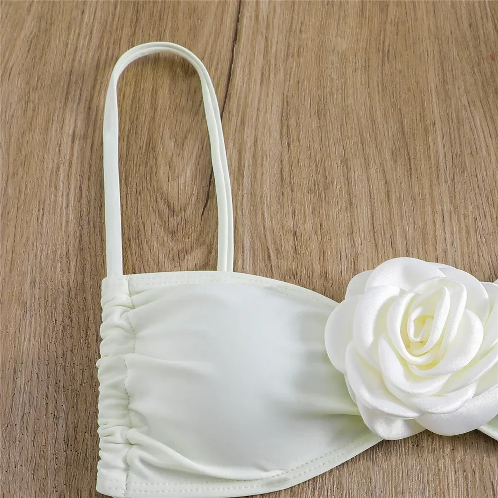 S - XL Сексуальное бикини с 3D цветами и лямками на бретельках женский купальник