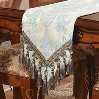 modern simple jacquard table runner table mat exquisite embroidery craftsmanship tablecoth velvet bottom bed flag table flag
