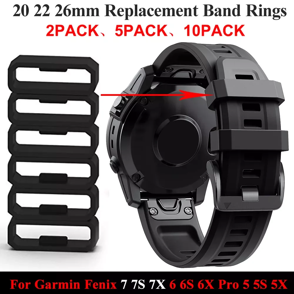 

Silicone Band Keeper Rings For Garmin Fenix 7 7S 7X 6 6X 5X Strap Rubber Loop Forerunner 245 645 Smartwatch Bracelet Accessories