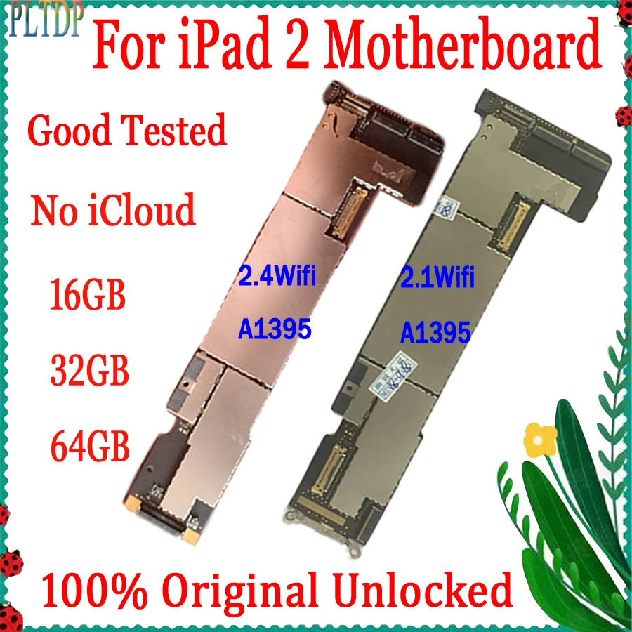 

16GB/32GB/64GB For IPad 2 A1395 Wifi & A1396/A1397 3G Version Motherboard Original Unlocked Free ICloud Logic Board 100% Tested