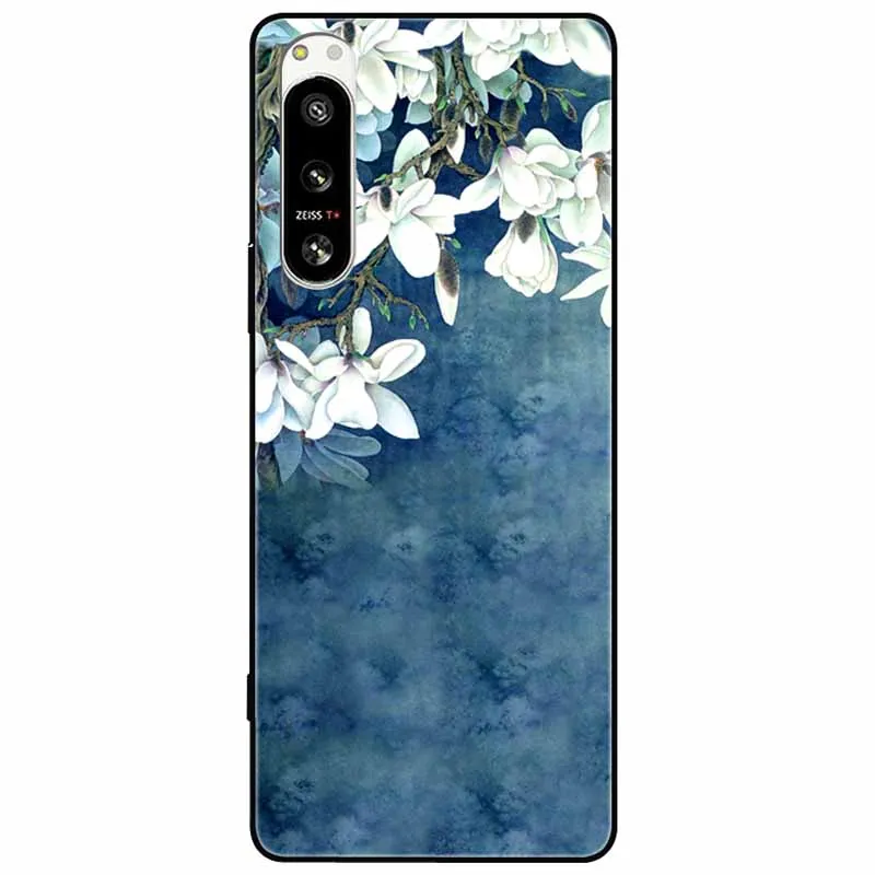 Чехол для Sony Xperia 10 V / 1 5G мягкие силиконовые задние чехлы с цветами телефона SONY