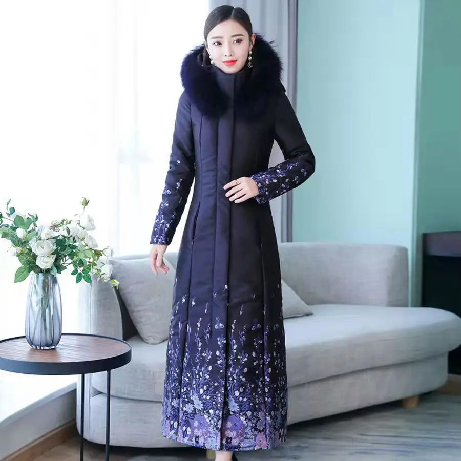 Зимняя мода роскошная верхняя одежда женское хлопковое пальто для пожилых людей