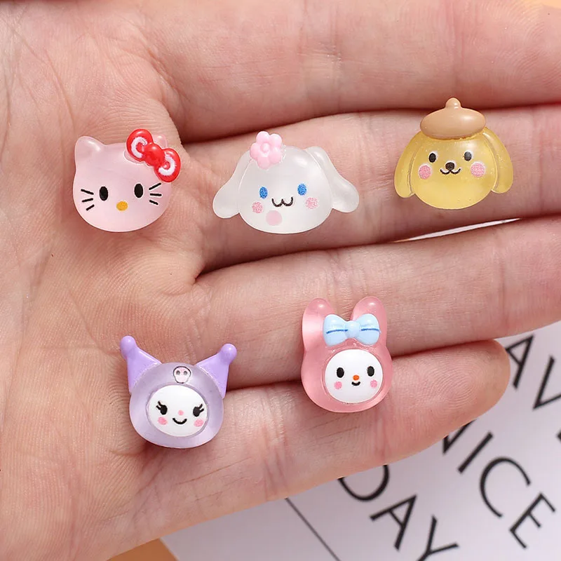 

20 шт. Мультяшные милые аксессуары для дизайна ногтей Sanrio с плоской спинкой полимерные DIY модели ремесла для маникюра ногтей 3D наклейки украшения