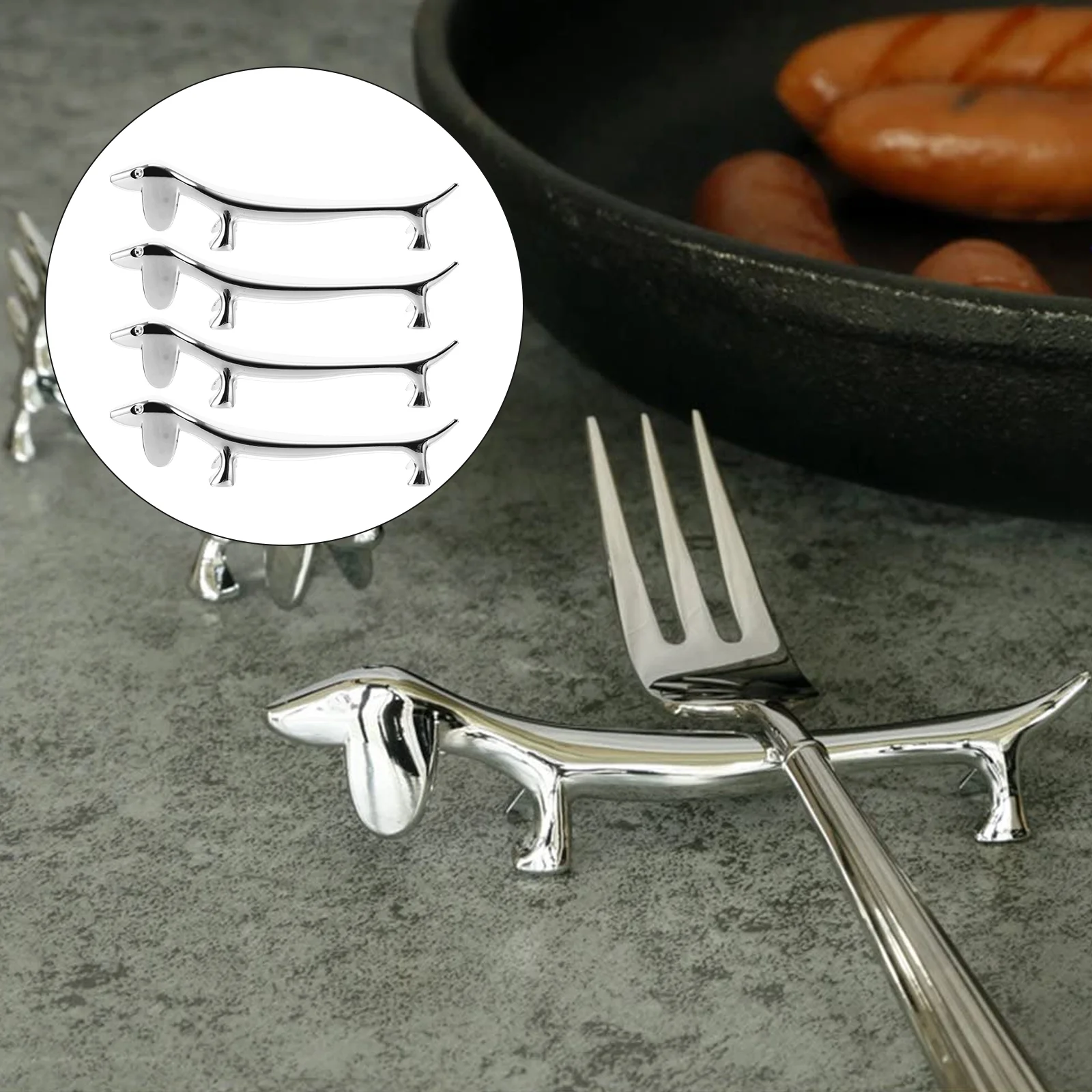 

Rest Chopstick Chopsticks Holder Stand Rests Rack Spoon Cutlery Alloy Utensil Pillow Metal Kitchen Spoons Flatware Dog