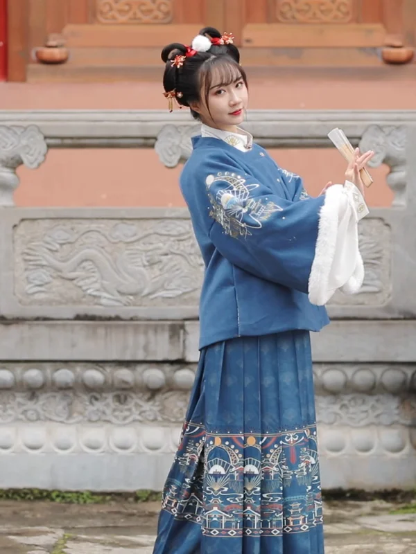 2022 new traditional uniform suit new chinese long skirt gold stamping hanfu ancient dance clothes girl improved hanfu dress