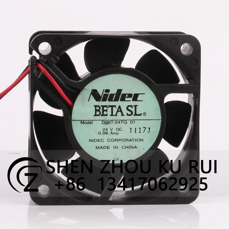 

D06T-24TG Case Cooling Fan for NIDEC DC12V 0.08A EC AC 60x60x25mm 6CM 6025 2-wire Inverter Centrifugal Exhaust Ventilation