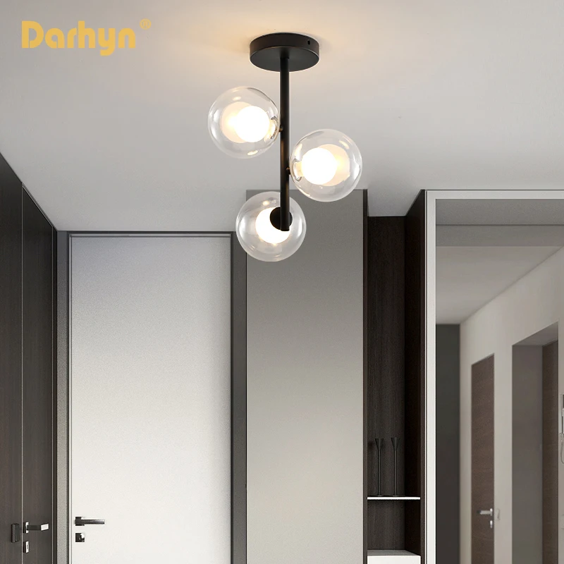 

Nordic Glass LED Pendant Lights Post-Modern Art Hotel Bar Magic Bean Pendant Lamps Kitchen Hang lamp Indoor Lighting