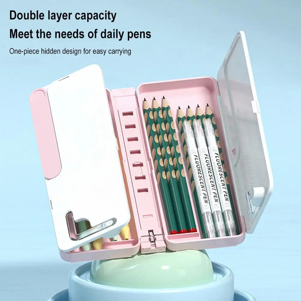 

Складная книжная полка для чтения, пенал, Студенческая книжная полка для карандашей, износостойкая школьная коробка для канцелярских принадлежностей, школьный высокий Органайзер C9B2