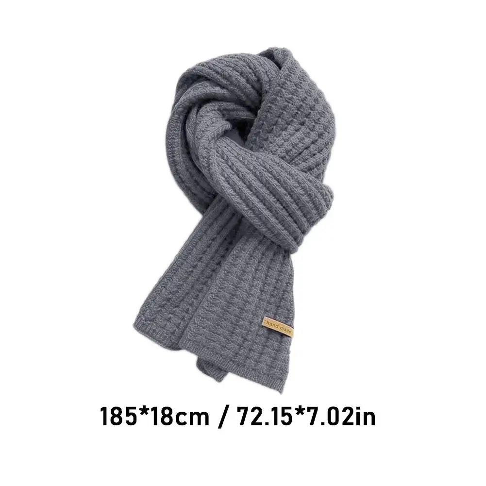 Корейский зимний утолщенный термовязаный шарф для женщин и мужчин зимняя