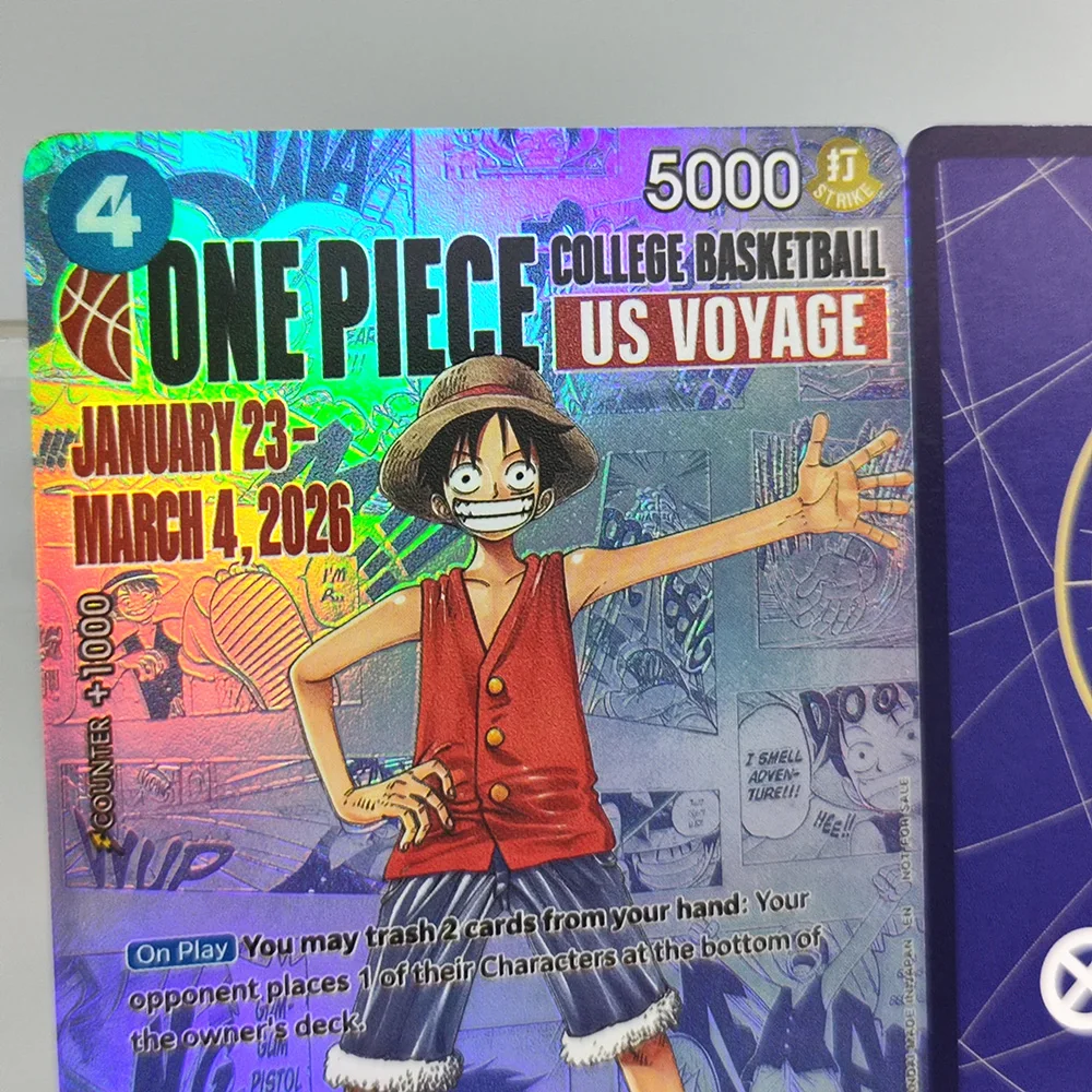 Фото Коллекционная промо-карта-игрушка Self Made Proxy One Piece OPCG English Luffy P-055 College Basketball US Voyage Game Collection №5