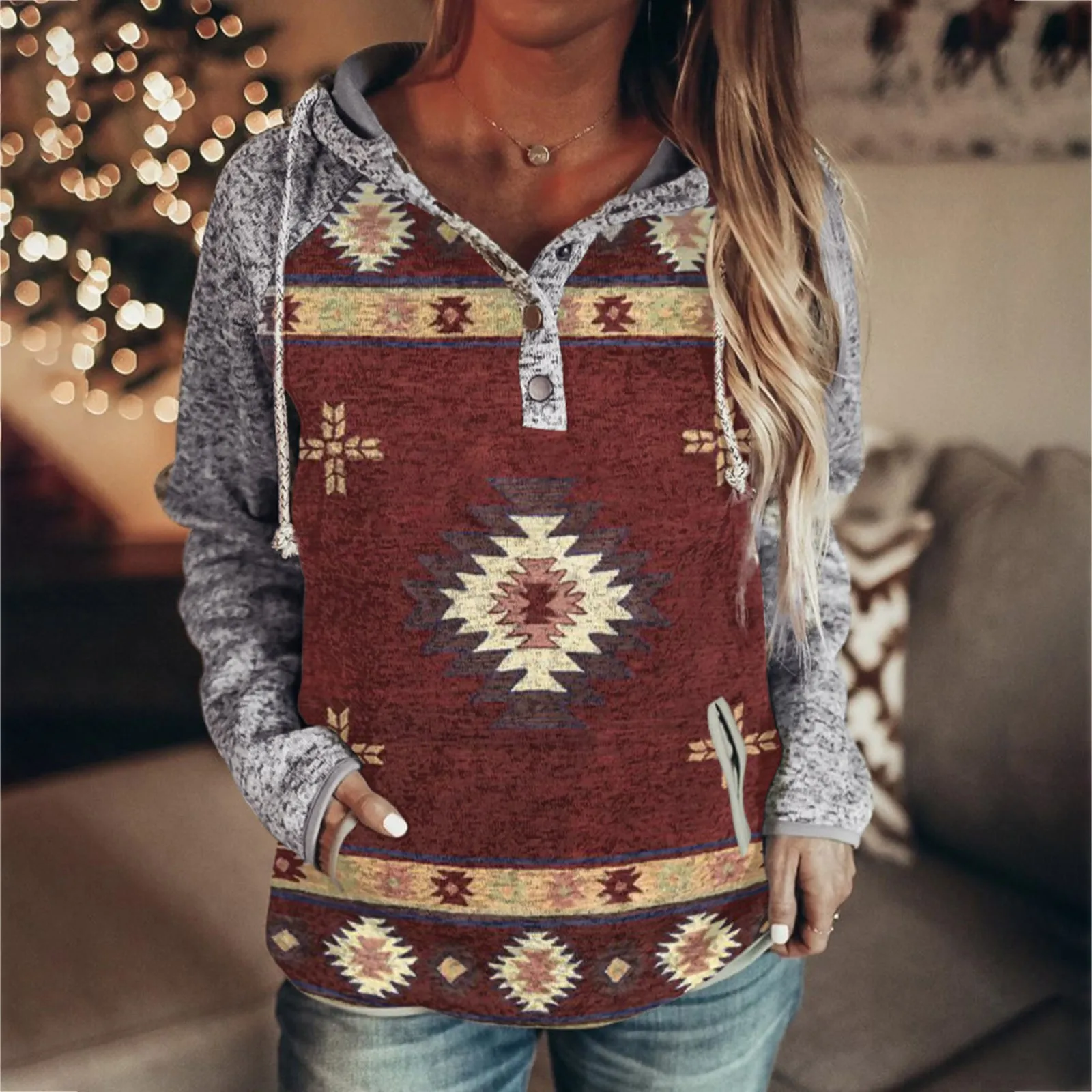 

Женский осенне-зимний пуловер с принтом в стиле Sintage универсальный маленький свитер с длинным рукавом Зимний флис