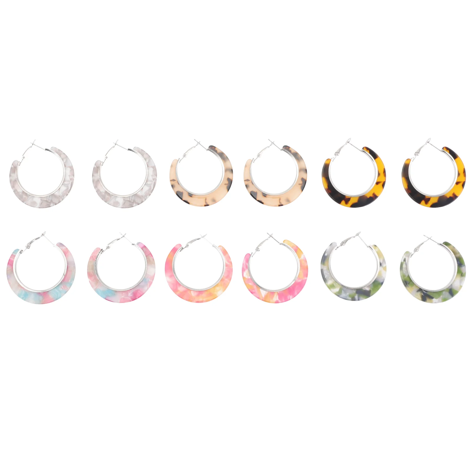 

Earrings Hoop Hoops Resin Tortoise Shell Day Acetate Gifts Mothers Multipack Loop Dangle Fashion Cellulose Small Summer Mini