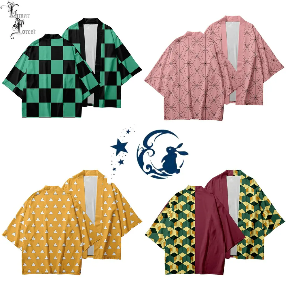 

Anime Demon Slayer Kimetsu No Yaiba 3D Printing Japanese Anime Kimono Haori Yukata Cosplay girls/Boy Summer Shirts