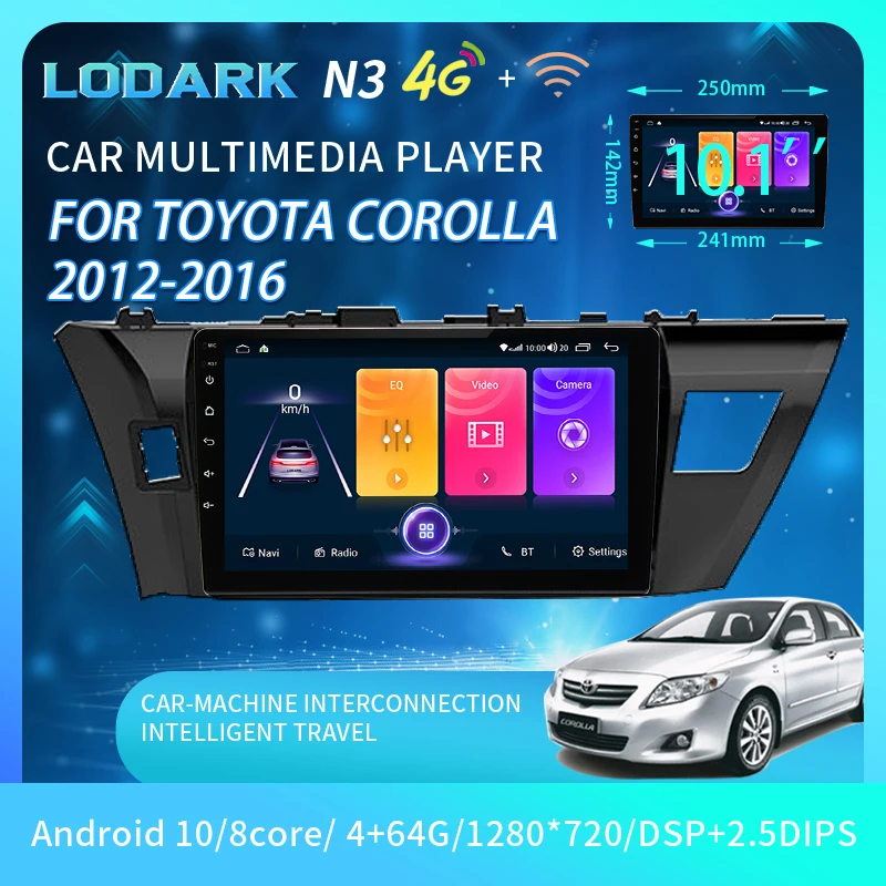 

LODARK N3 Car Multimedia Player for Toyota Corolla Levin Auris Altis 12-16 Android 10 GPS Navigator Intelligent System Radios