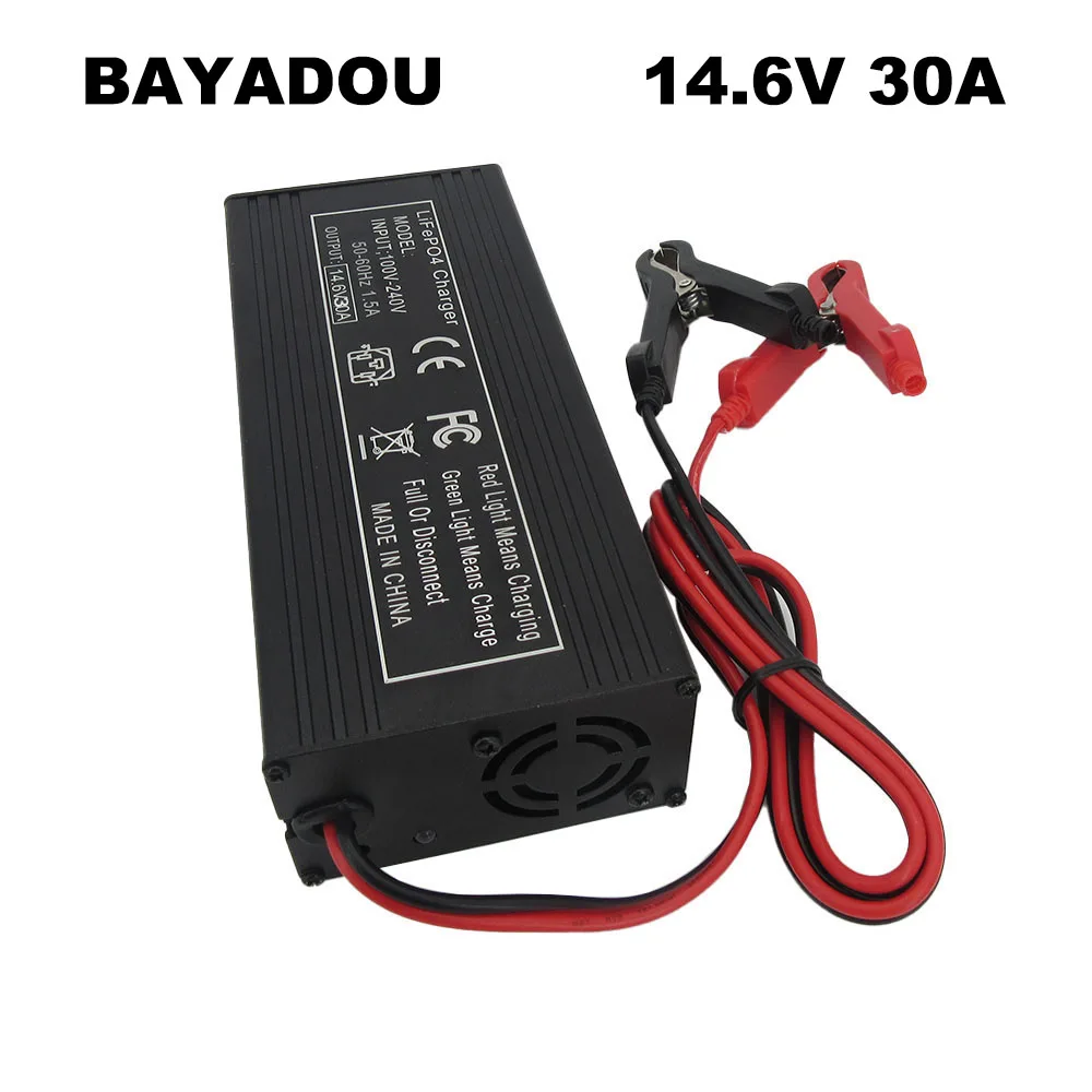 

14.6V 30A LiFePO4 Battery Fast Charger For 4S 12V 14.4V LFP Touring Car RV Energy Storage Iron Solar System Phosphate Chargers