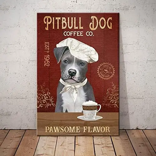 

Металлический знак Pitbull Dog Coffee винтажные вывески Ретро оловянные вывески алюминиевый знак для кухни дома сада настенный Бар Кафе Декор