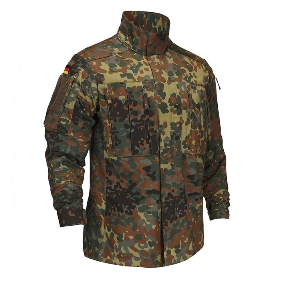 Фото Немецкая базовая футболка KSK, камуфляжная рубашка Flecktarn для активного отдыха, одежда для любой местности №2