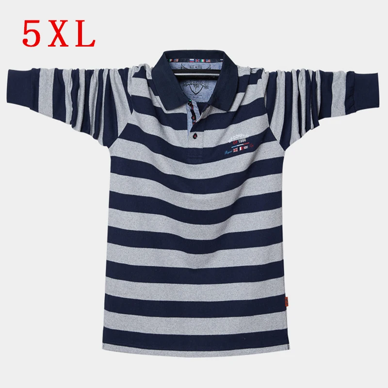 

Fashion Plus size 5XL Striped New 2022 Men s Brand Polo Shirt Long Sleeves Casual Spring Autumn And Winter Casual Shirt Mens