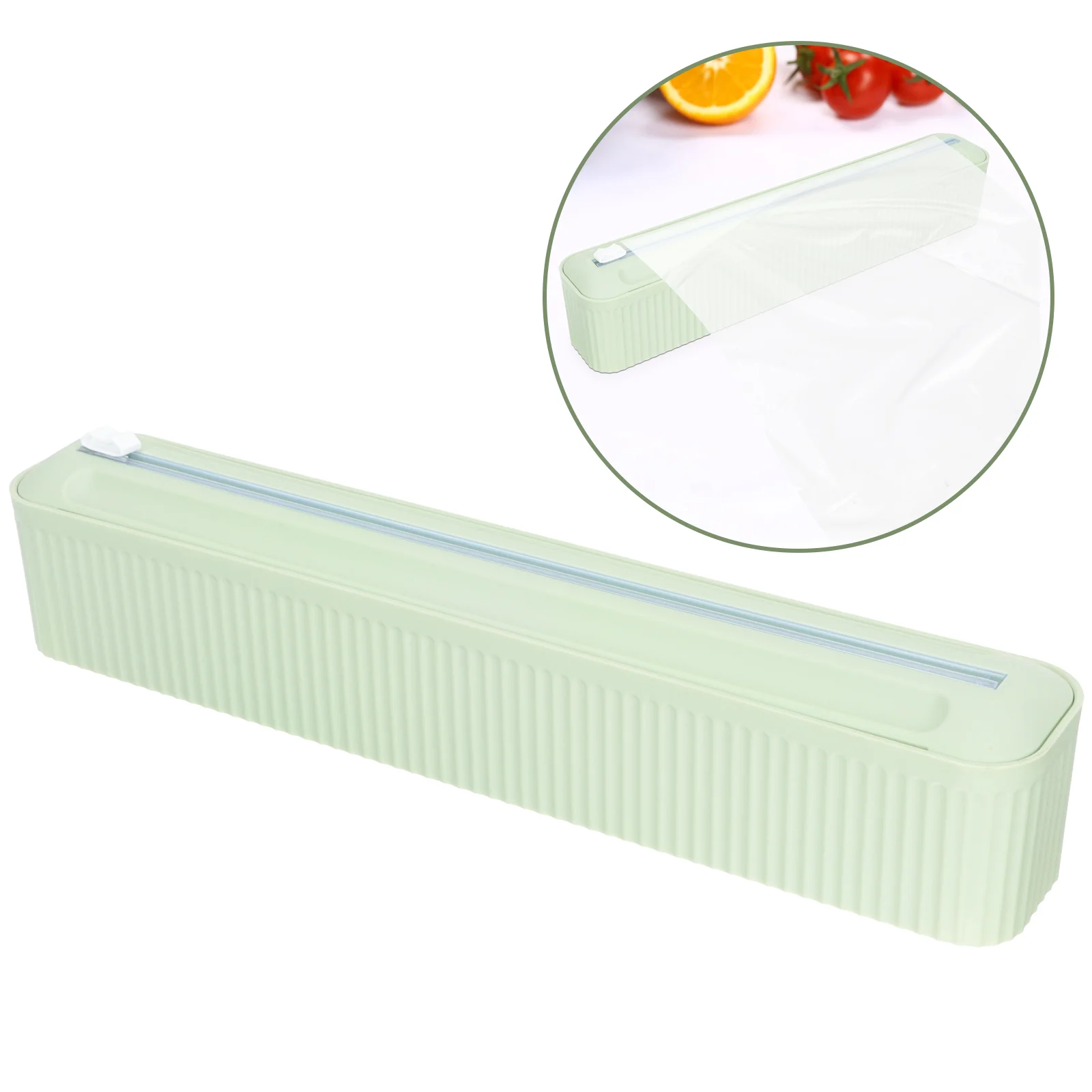 

Cling Dispenser Wrap Film Holder Aluminum Plastic Box Paper Tin Larder Cutting Organizer Wrapping Storage Slide Refrigerator