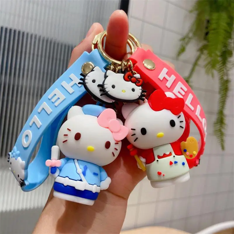 

Kawaii Sanrioed брелок Hello Kittys мультфильм аниме Cinnamorol Kuromi Милая подвеска на рюкзак брелок женский подарок на день рождения
