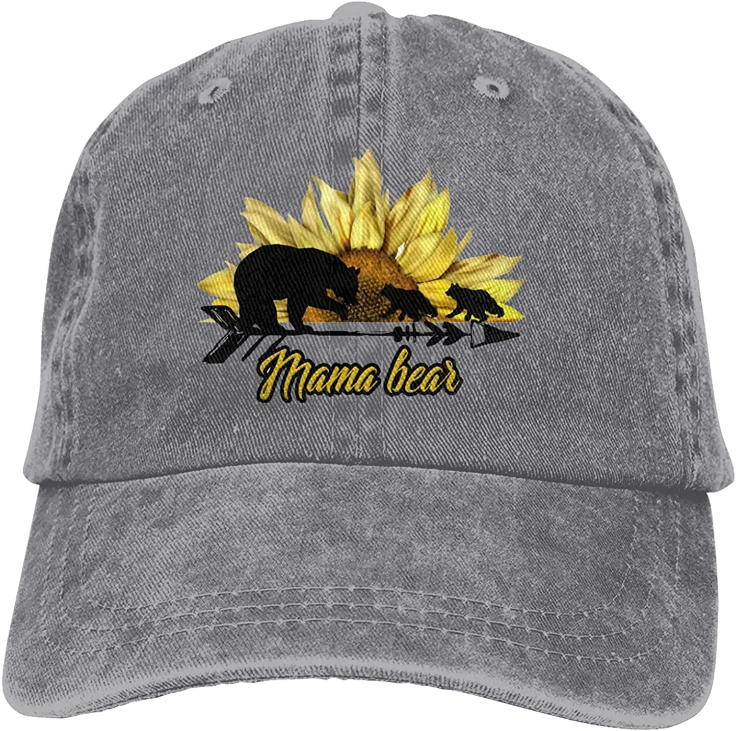 

Mama Bear Sunflower Baseball Cap Funny Cowboy Hat Unisex Adult Vintage Trucker Hats Adjustable Washable