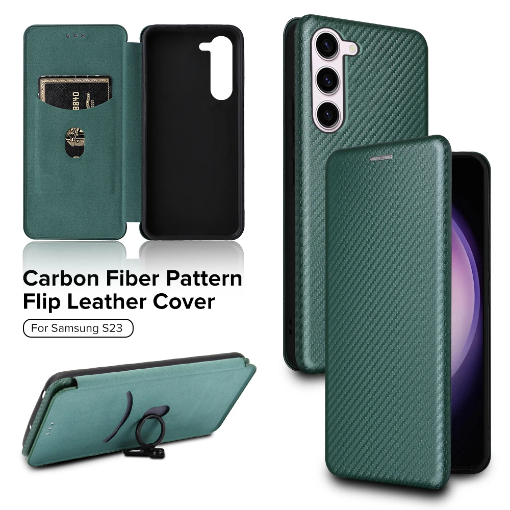 

Кожаный чехол-книжка с магнитной застежкой и ремешком для Samsung S23
