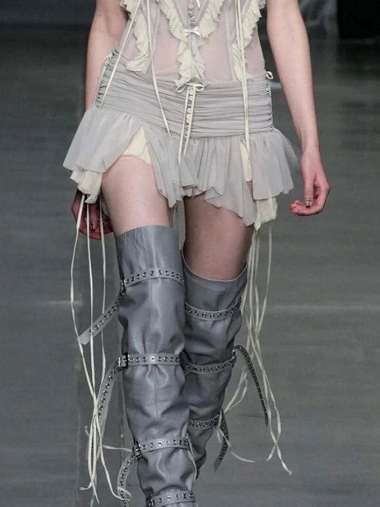 Мини-юбка женская сетчатая с заниженной талией y2k