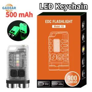 Imported Gadear V3 LED Keychain Portable Flashlight XPG Work Light Type-C Rechargeable Mini Torch with Magnet