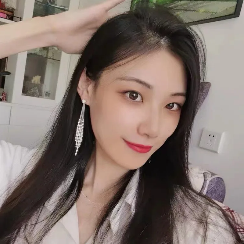 

New High-grade Tassel Earrings 925 Silver Needle Temperament Long Exaggerated Online Celebrity Summer Earrings