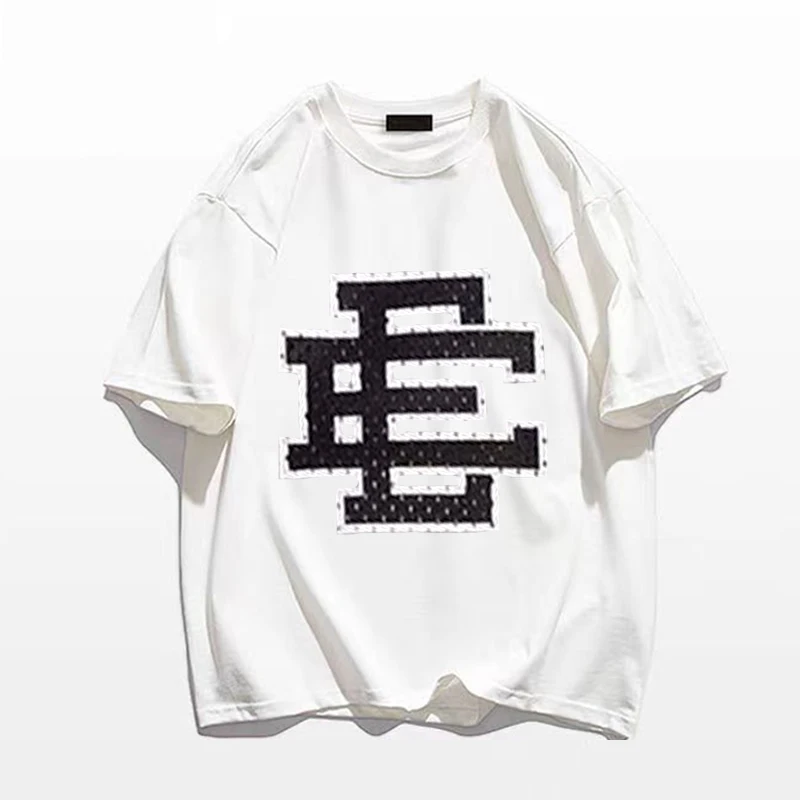 

Футболка EE Basic для мужчин и женщин, базовая Повседневная рубашка из чистого хлопка, топ для тренировок, Классическая свободная дышащая одежда для спортзала, лето