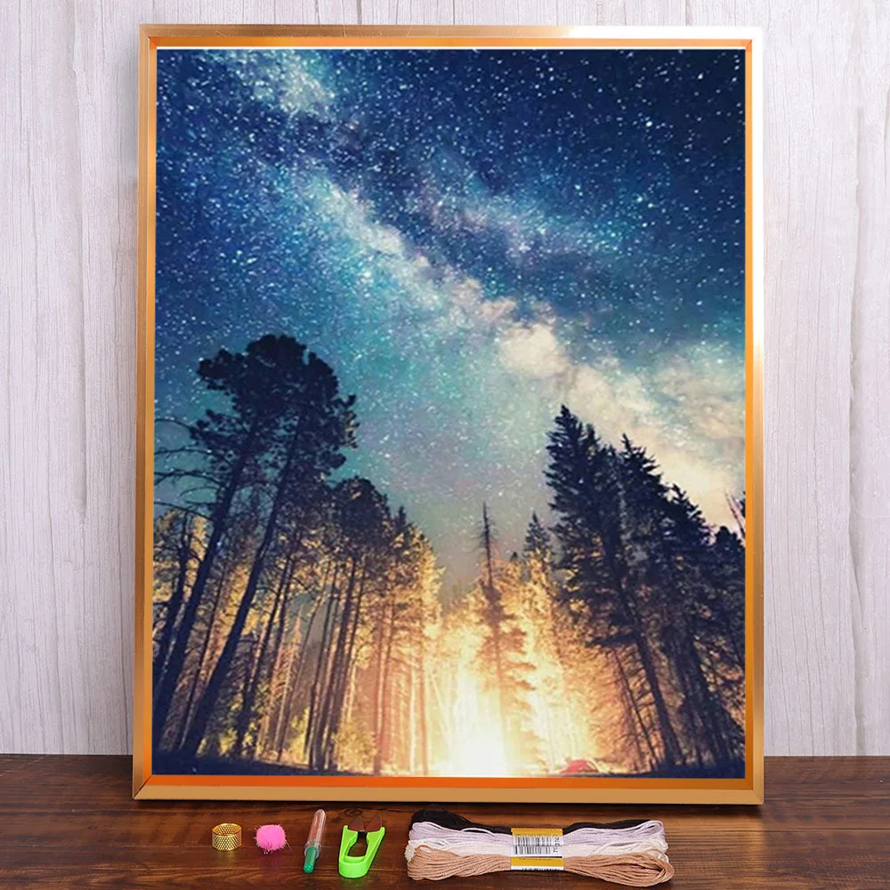 

Landscape Printed 11CT Cross Stitch Set DIY Embroidery DMC Threads Craft Handmade Hobby Needlework For Adults Magic