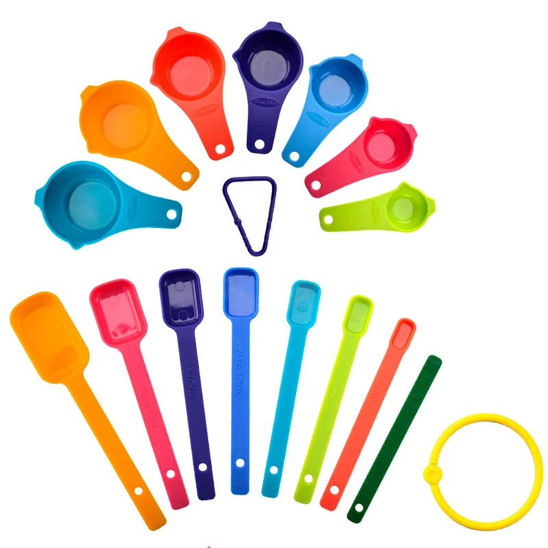 

15pcs /set Measuring Spoon Color Plastic Scale Measuring Spoon Set Baking Tea Coffee Kitchen Tool Set Coffee Spoon