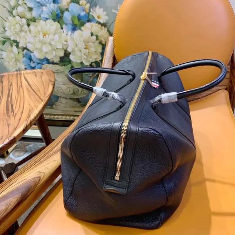 New Men's TB Travel Bags Large Capacity Black Genuine Leather Fashion Handbags Waterproof High Quality Business Travel Tote Bags