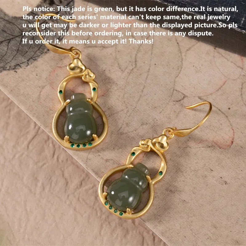 

Женские серьги из серебра 925 пробы, с натуральным нефритом И агатом