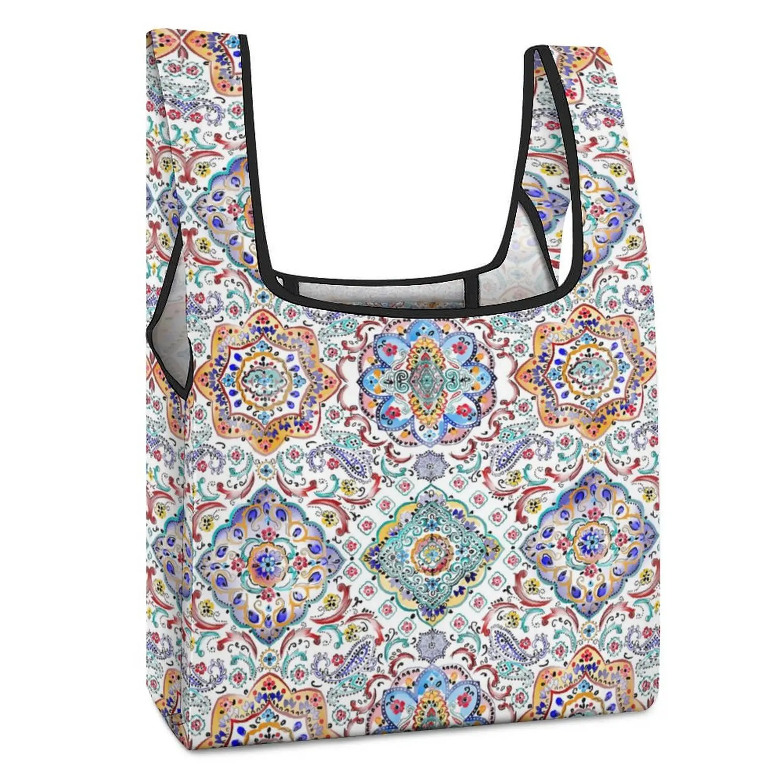 Customized Printed Bags Shopper Shoulder Bag Exotic Ethnic Style Shopping Tote Casual Woman Bags with Handles Custom Pattern