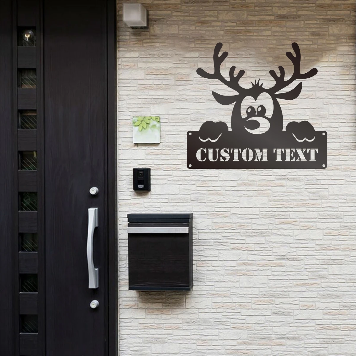 Олень персонализация название под заказ металлическая подвесная Настенная