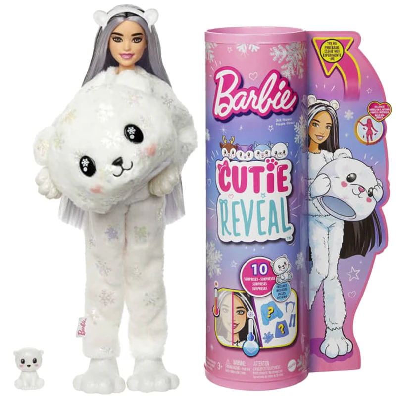 

Mattel Barbie 100% Original 2022 New 2nd Fashion Cutie Reveal Dolls White Bear Brand Toys for Girls Birthday Christmas Gifts