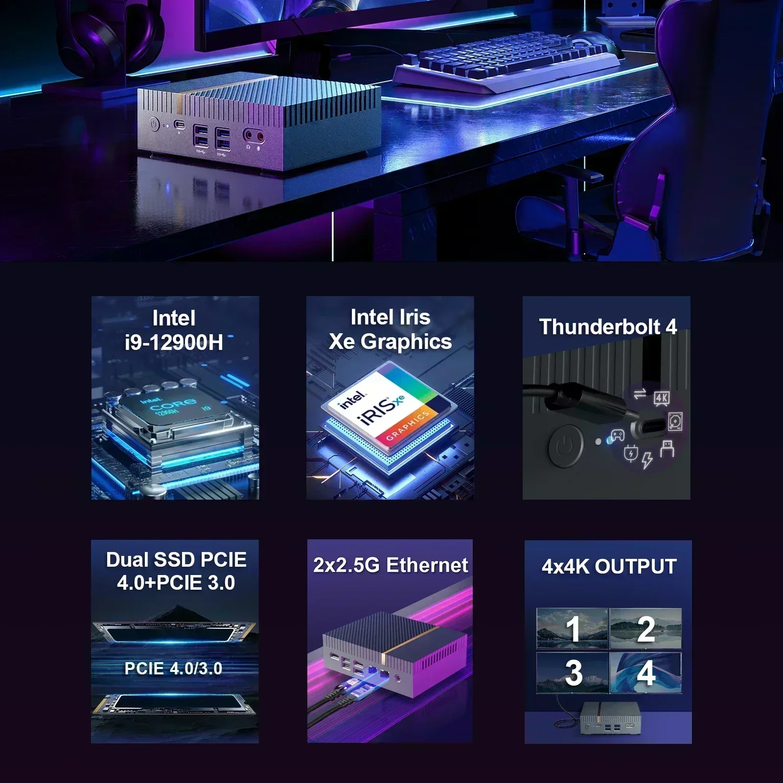 Мини-ПК Chatreey IT12 Intel Core i7 13700H i9 12900H