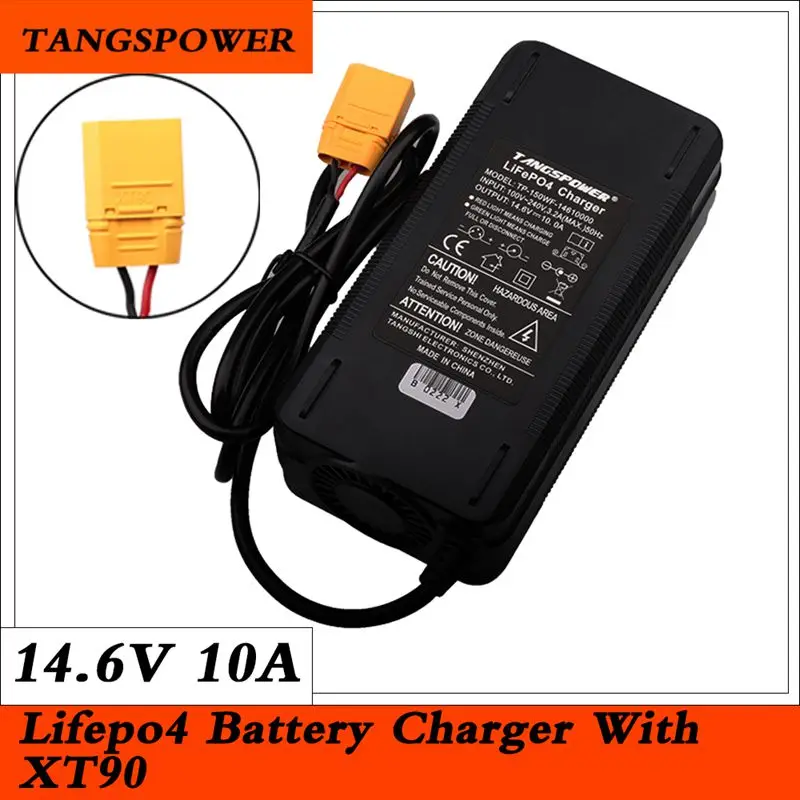 

14.6V 10A Charger For 12.6V 10A Lifepo4 Battery Charger with XT90 Charge DC Adapter Input 100-240V XT90 head