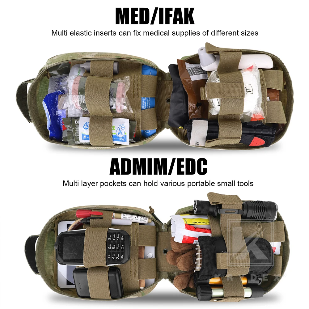 KRYDEX Tactial Большая медицинская сумка IFAK Разрывная Quick Release MOLLE Открытая аптечка