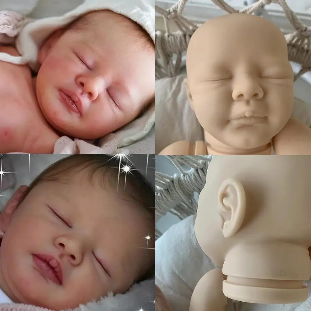 

21 Inches Clearance Big Kit Sleeping Parts Cute Baby Rebirth Baby Unifished Rubber Soft D H9c0