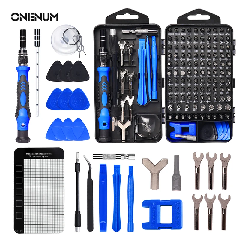 

Набор Магнитных отверток ONENUM 135/115 в 1, стандартные точные биты для ремонта телефонов, ручной инструмент
